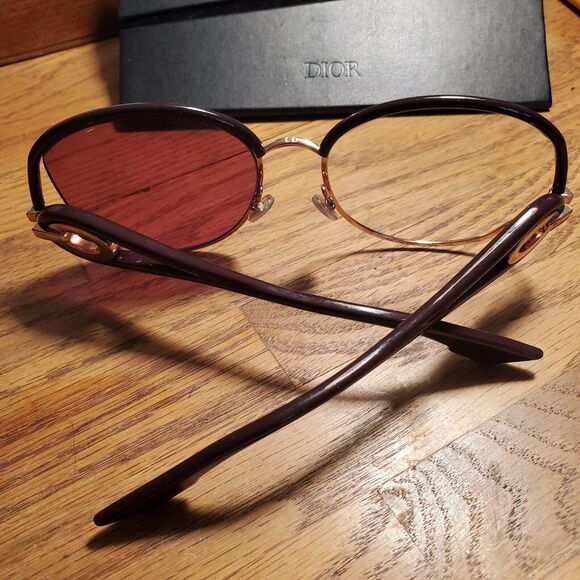 Dior New Volute 57mm Gradient Lens Round Frame & Sunglasses Case *Lens Missing - Picture 13 of 16